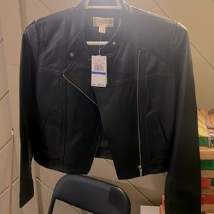NWT Michael Kors Leather Coat